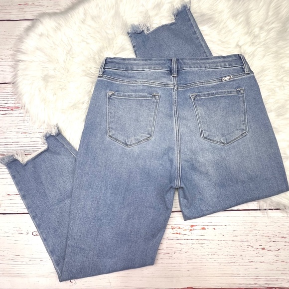 👖|•KANCAN•| High Rise Straight Leg Raw Step Hems Size 15/31👖 - Picture 2 of 5